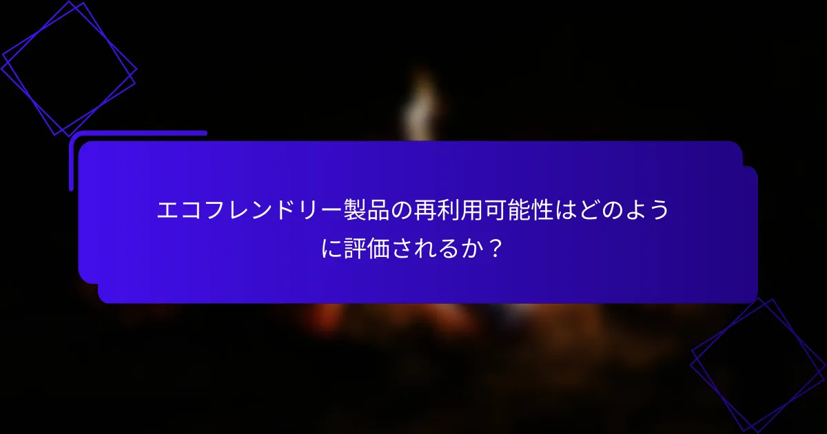 エコフレンドリー製品の再利用可能性はどのように評価されるか?