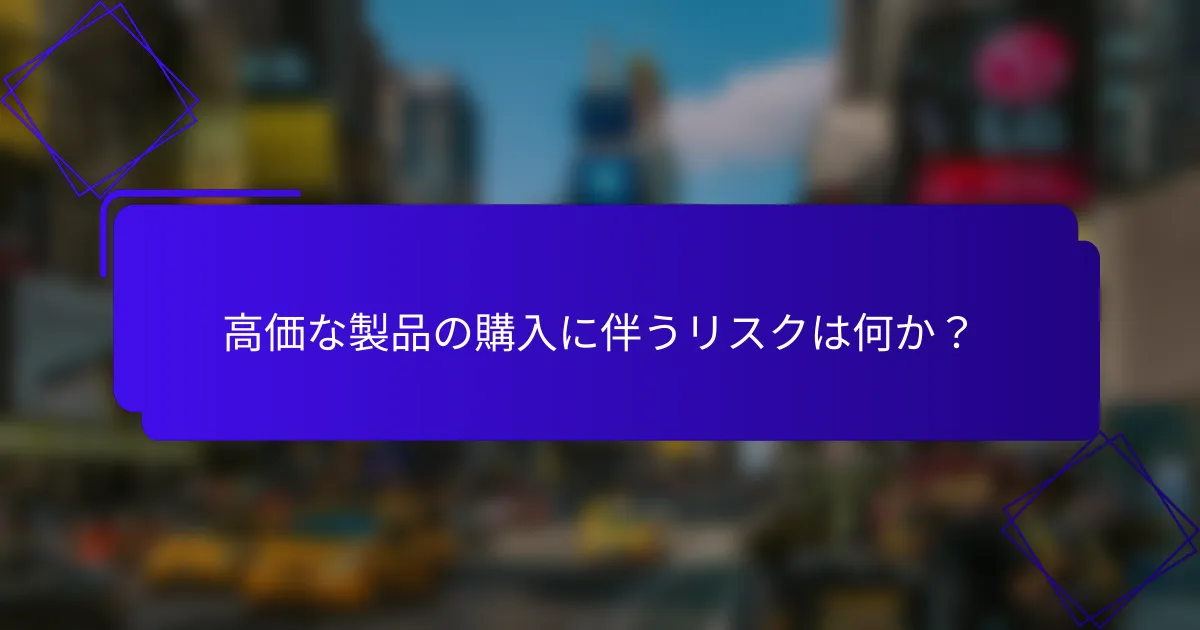 高価な製品の購入に伴うリスクは何か?